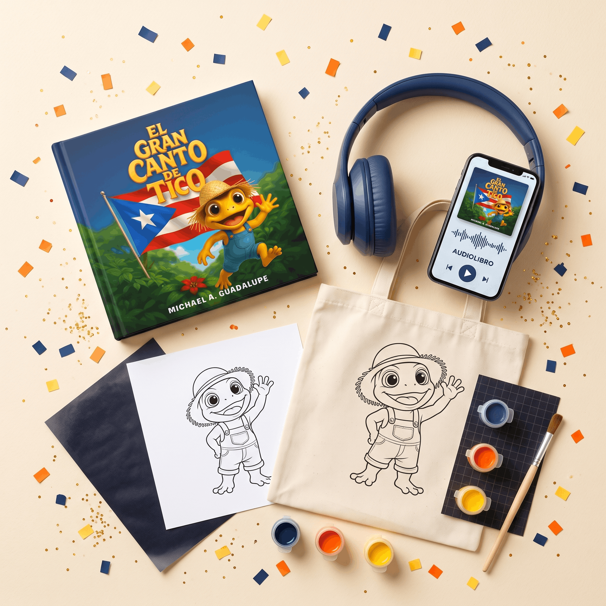 Libro, audiolibro y totebag DIY de El Gran Canto de Tico